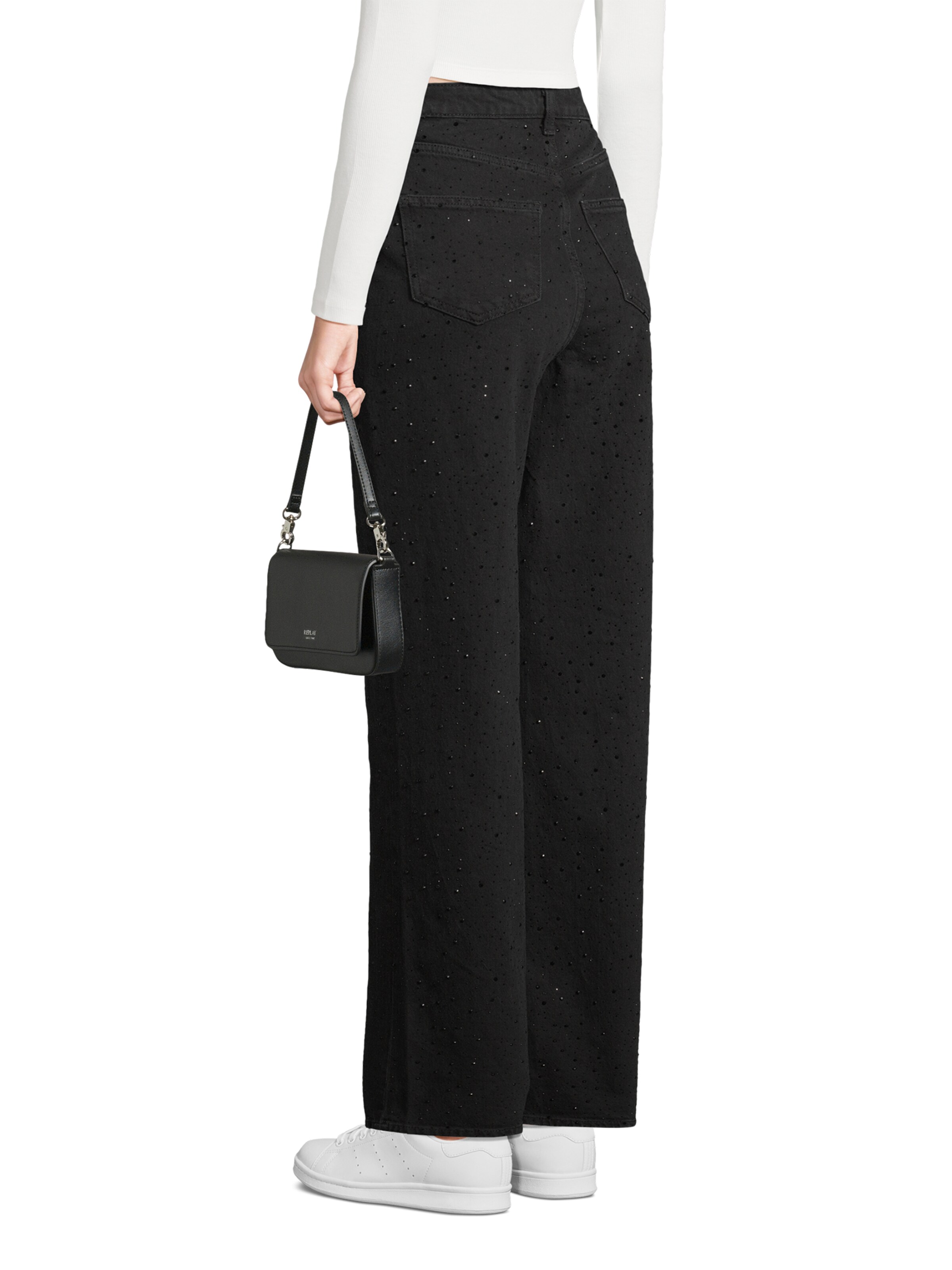 REPLAY Наплечная сумка в Черный: спереди