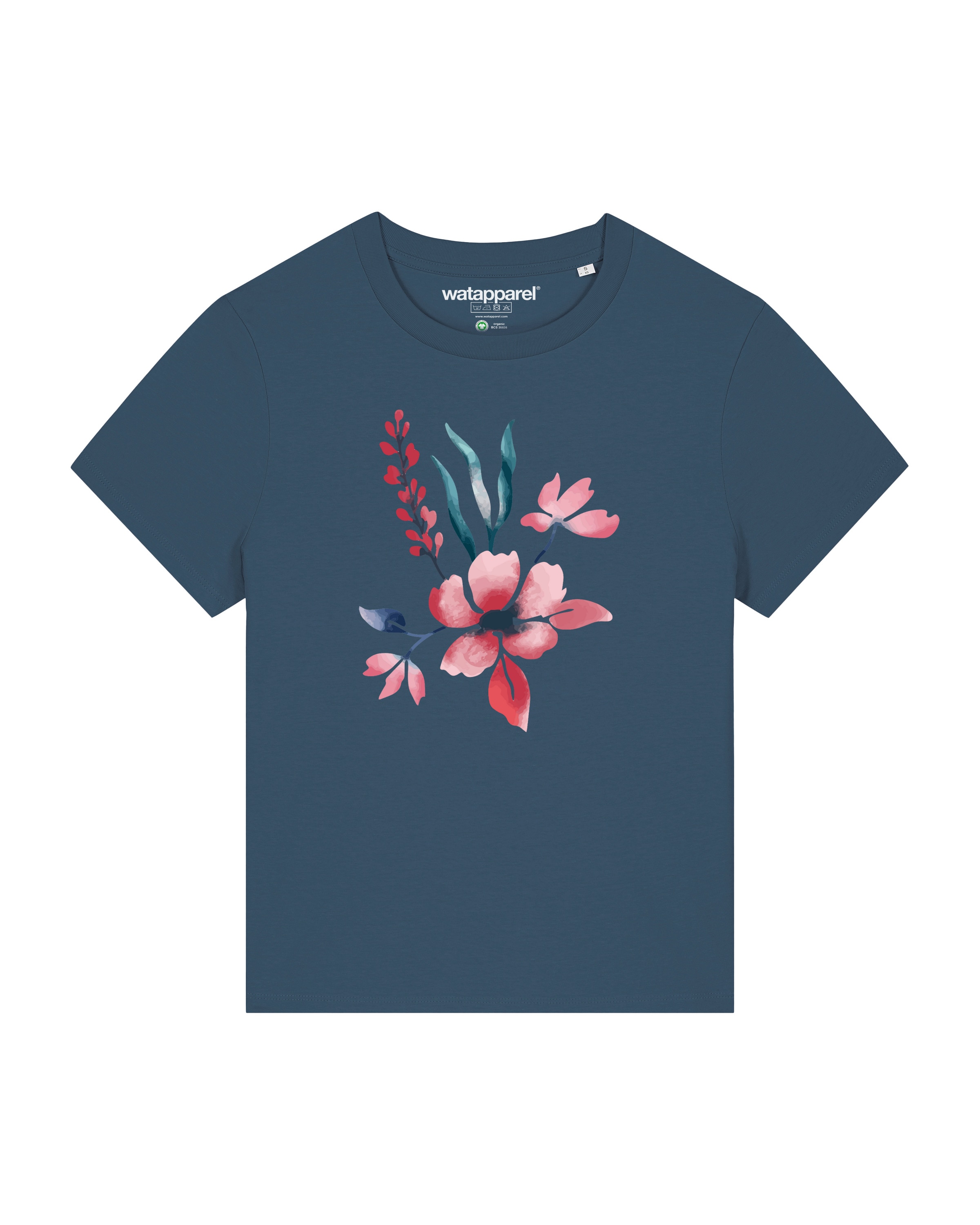 Watapparel Shirt 'Blume in Wasserfarbe 01' in Blauw: voorkant