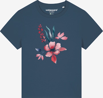 Watapparel Shirt 'Blume in Wasserfarbe 01' in Blauw: voorkant
