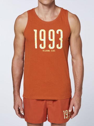 Oklahoma Jeans Tank Top ' mit 1993-Print ' in Braun