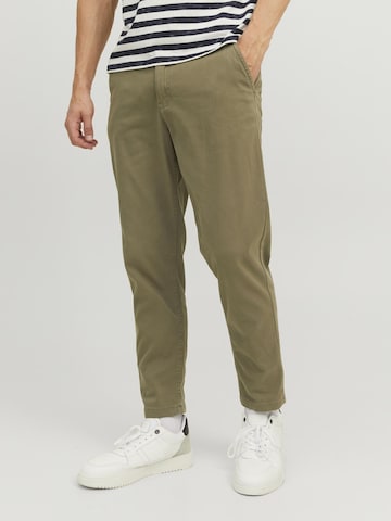 JACK & JONES Normální Chino kalhoty – zelená: přední strana