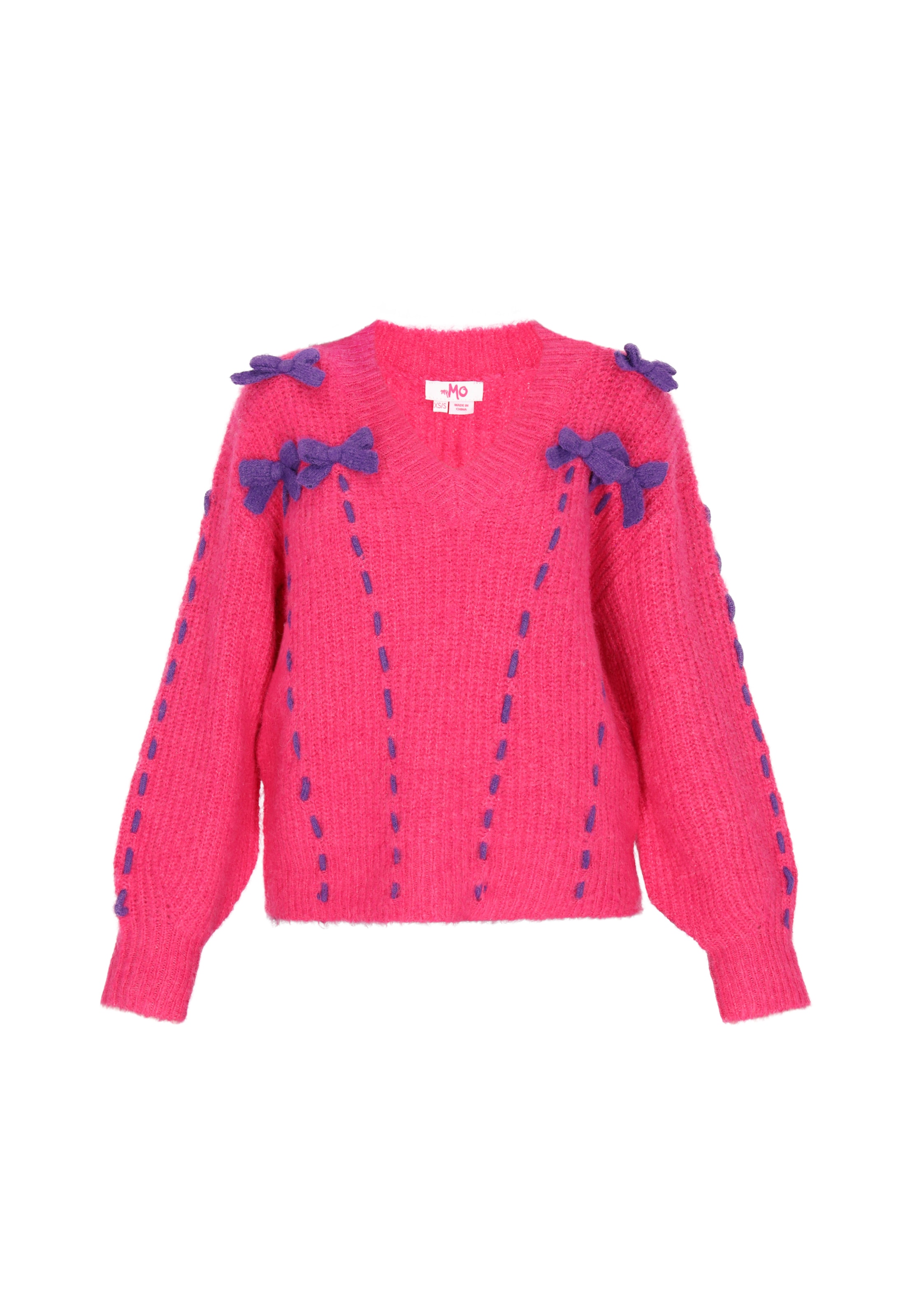 MYMO Oversize pulóver - rózsaszín: elől