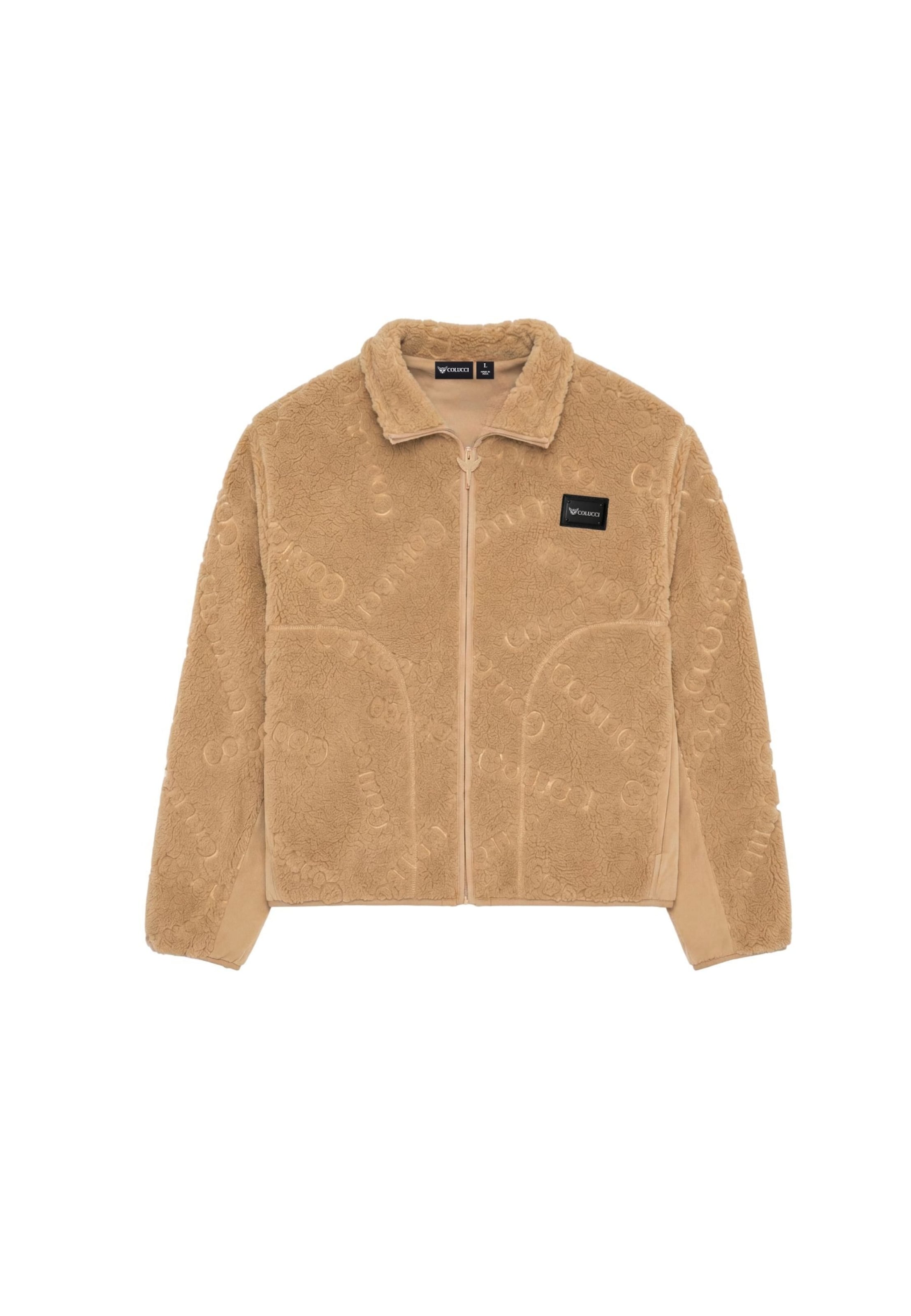 Colucci Fleece jas in Beige: voorkant