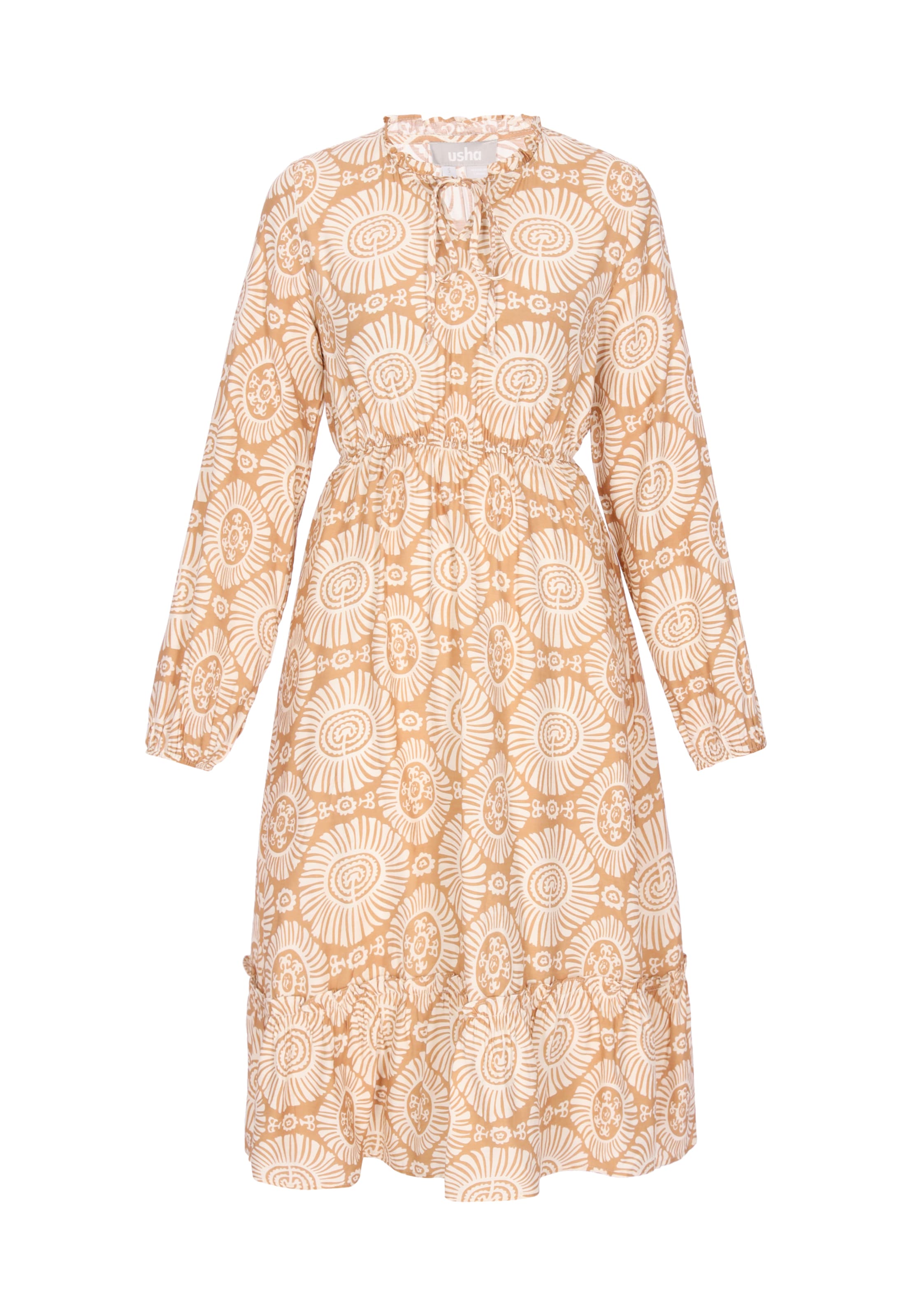 Robe Usha en beige : devant