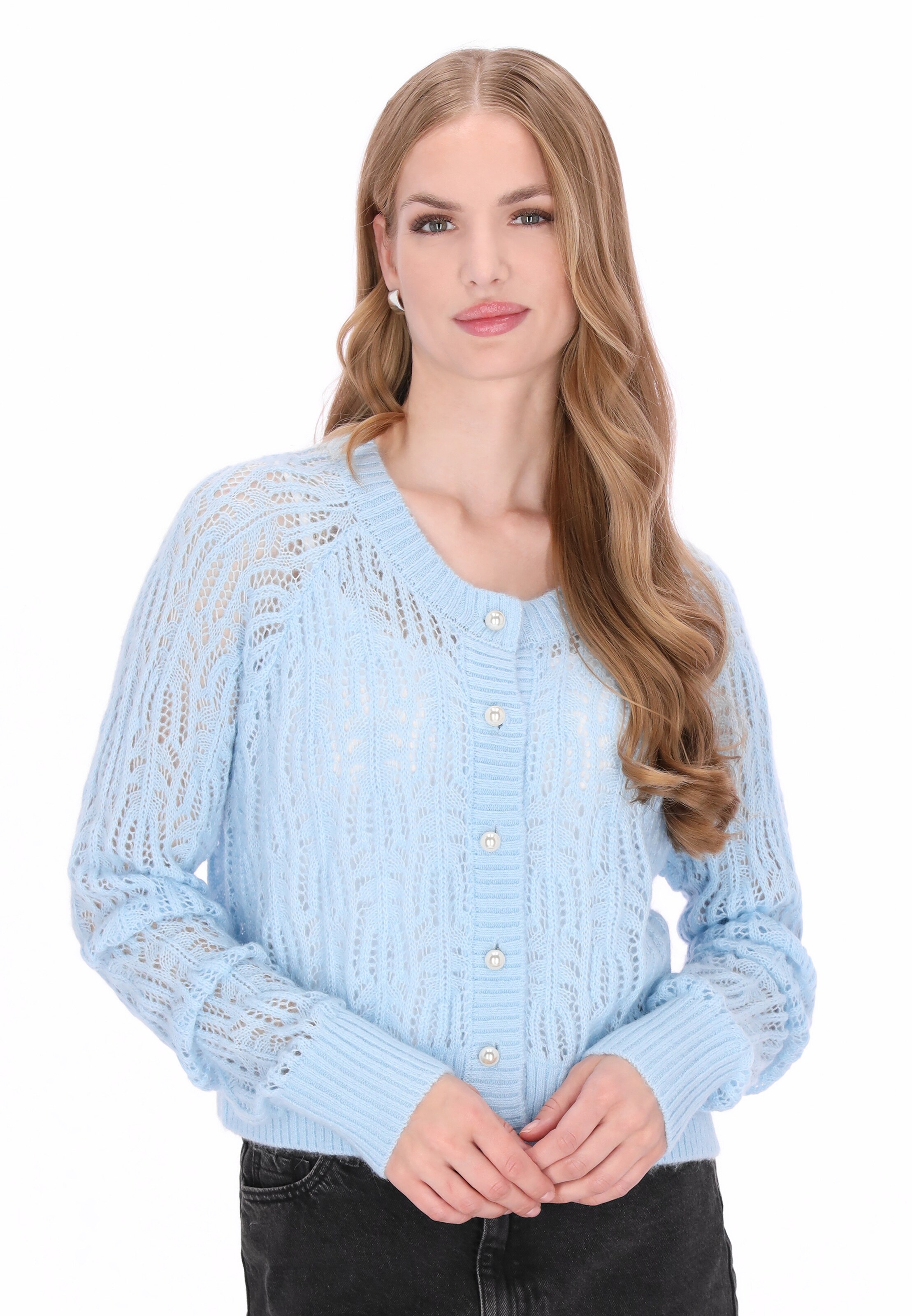 Cardigan 'Vintage' DreiMaster Vintage en bleu : devant