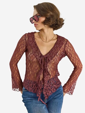 Bianco Lucci Blouse in Lila: voorkant