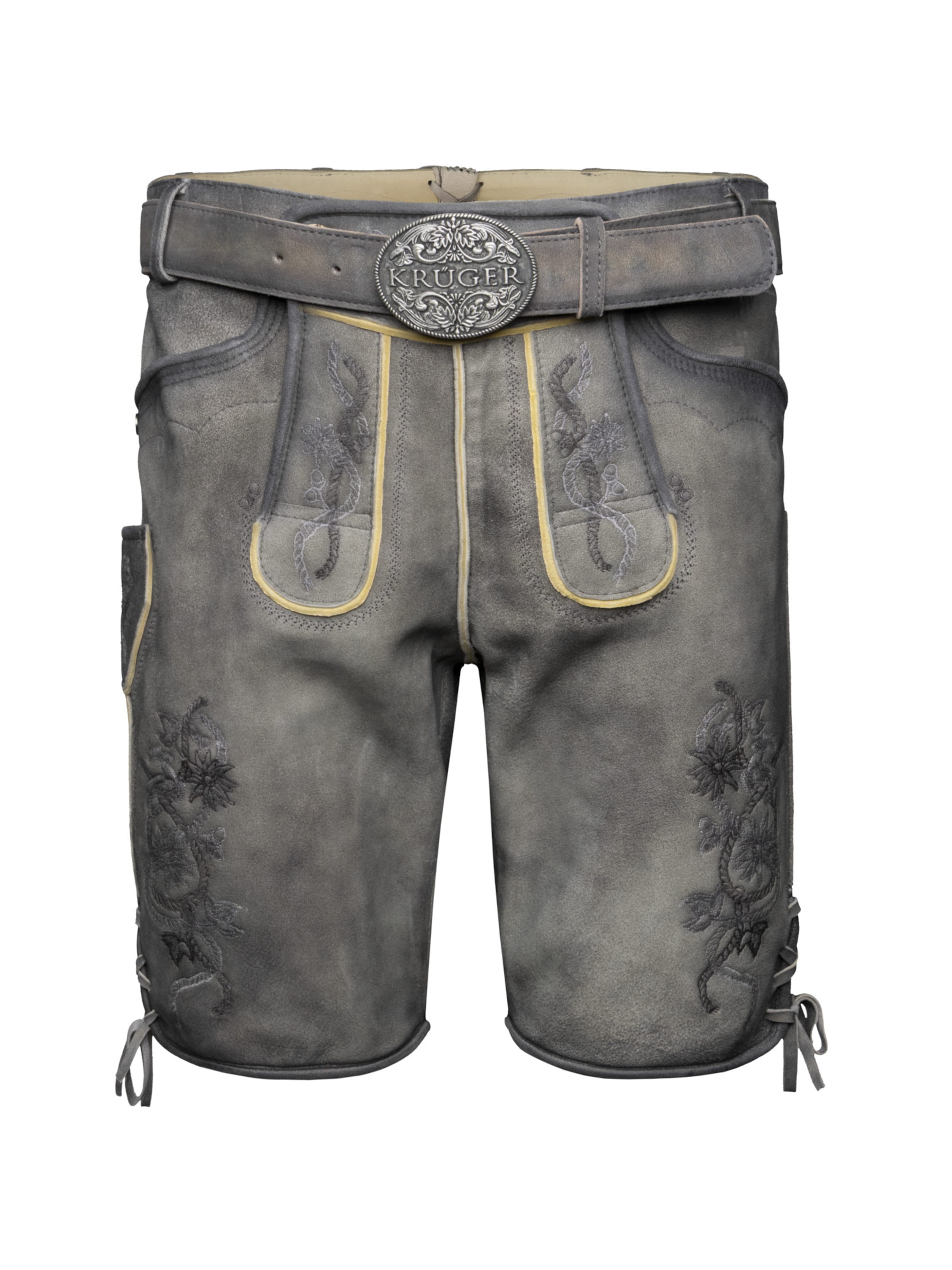 Krüger Buam Regular Traditional pants 'Mirko' in Grey: front
