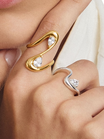 Thomas Sabo Ring mit weißem Zirkonia in Tropfen in Gold
