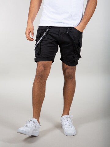 ALPHA INDUSTRIES Tapered Cargo trousers in Black: front