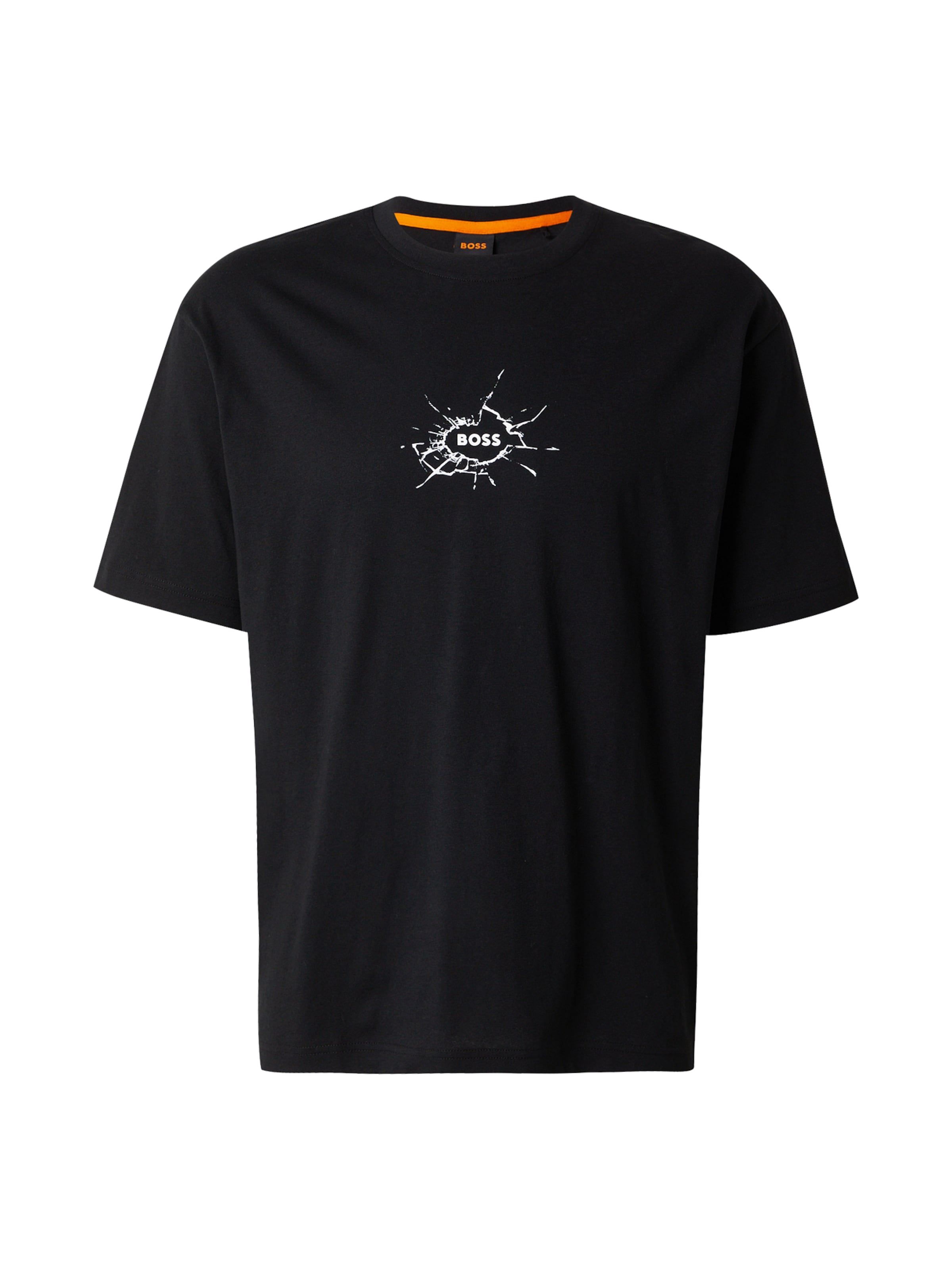 BOSS T-shirt 'Voyage' i svart / vit, Produktvy