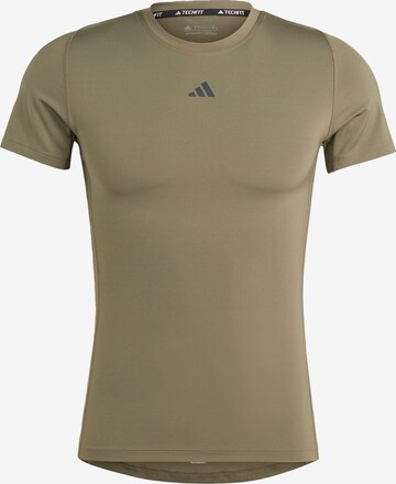 ADIDAS PERFORMANCE Functioneel shirt 'Techfit' in Groen: voorkant