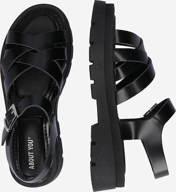 ABOUT YOU Strap Sandals 'Abby' in Black