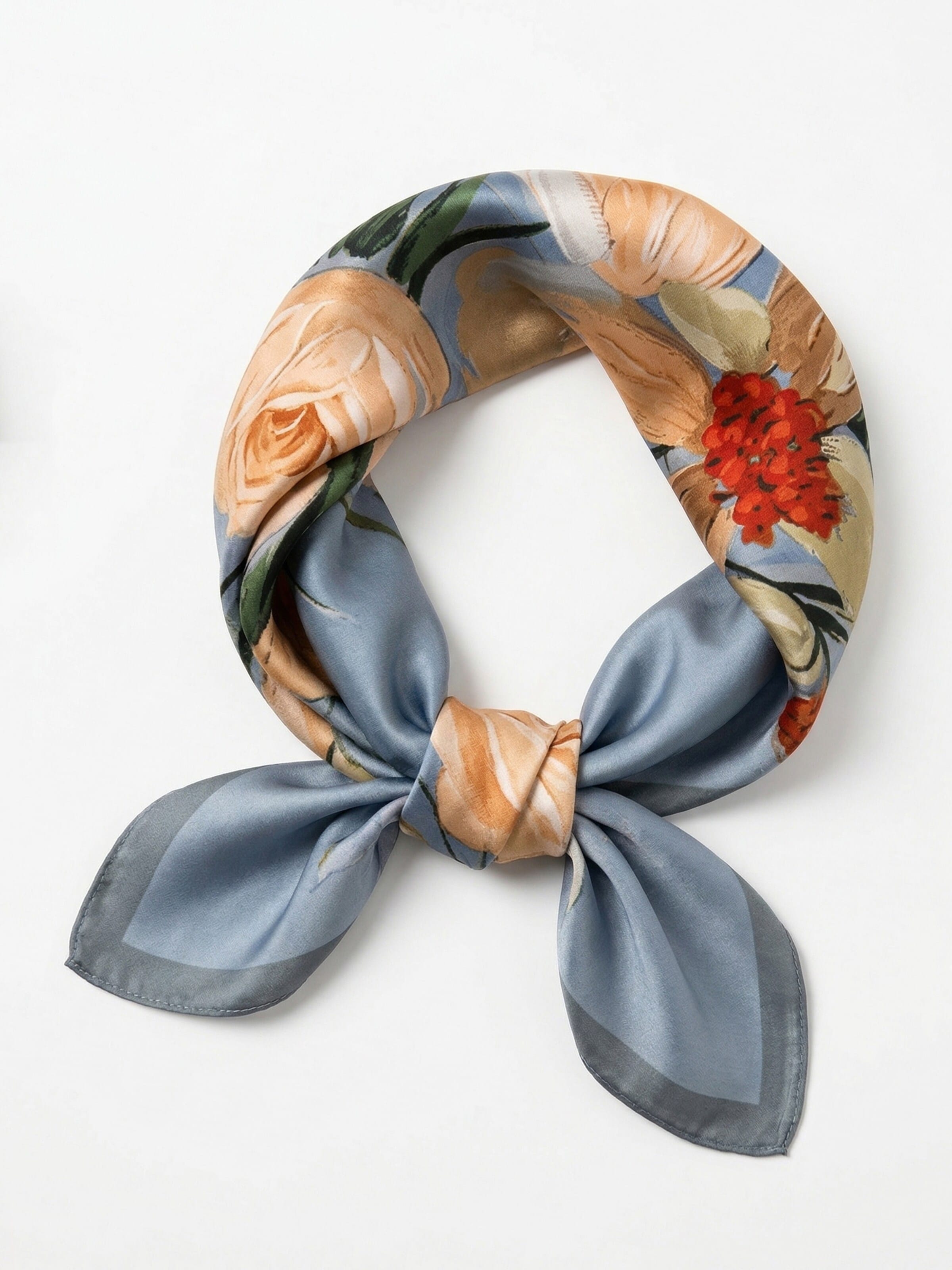 Vivi Idee Scarf 'Margeriten 53x53 cm' in Blue: front