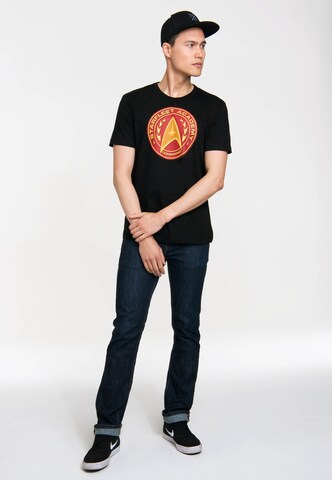 LOGOSHIRT Shirt 'Star-Trek' in Zwart