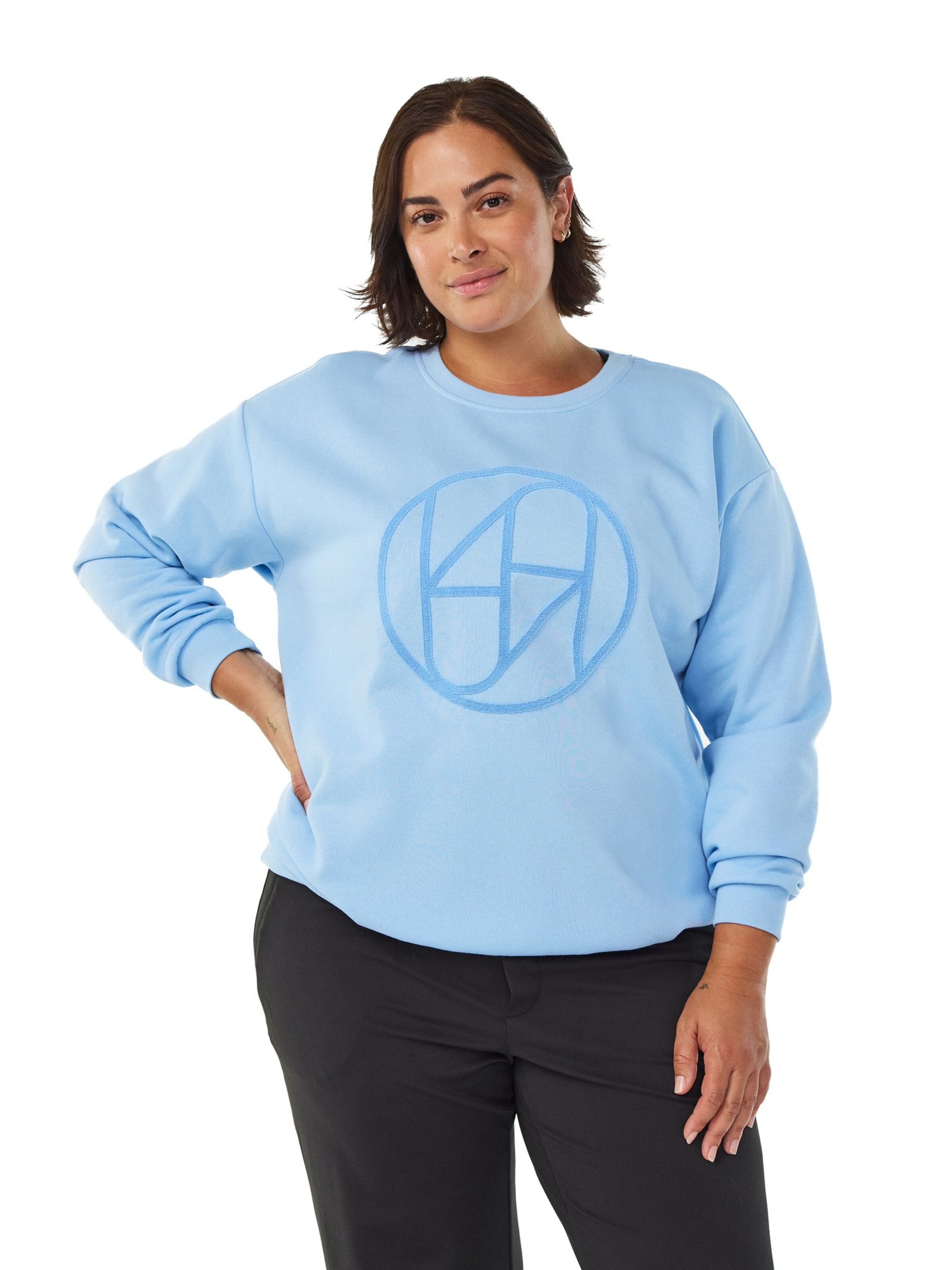 Active by Zizzi Sweater 'Cannie' in Blue: front