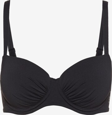 SUNFLAIR Bikini Top in Black: front