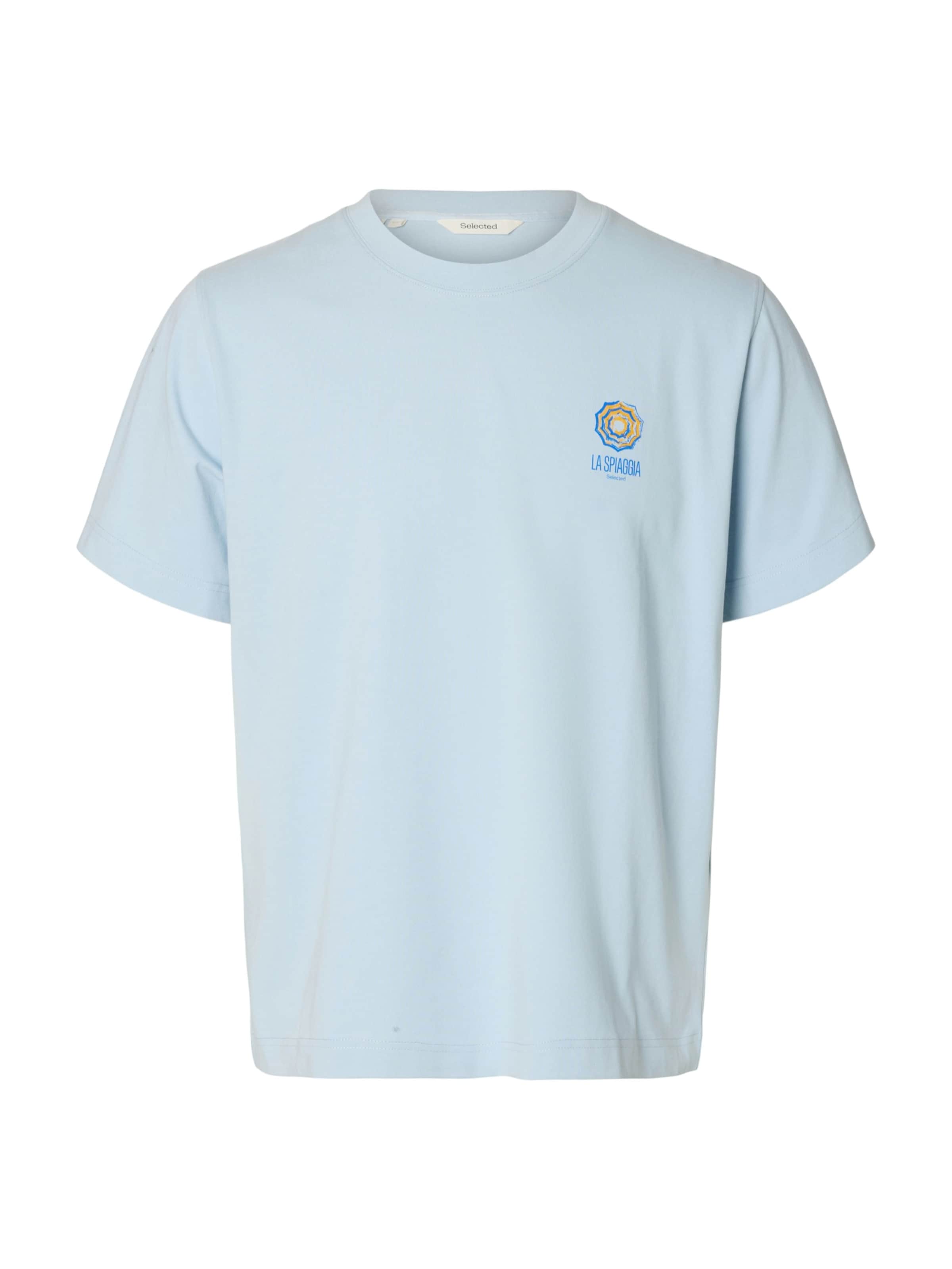 SELECTED T-shirt 'SLHMAX' i blå: framsida