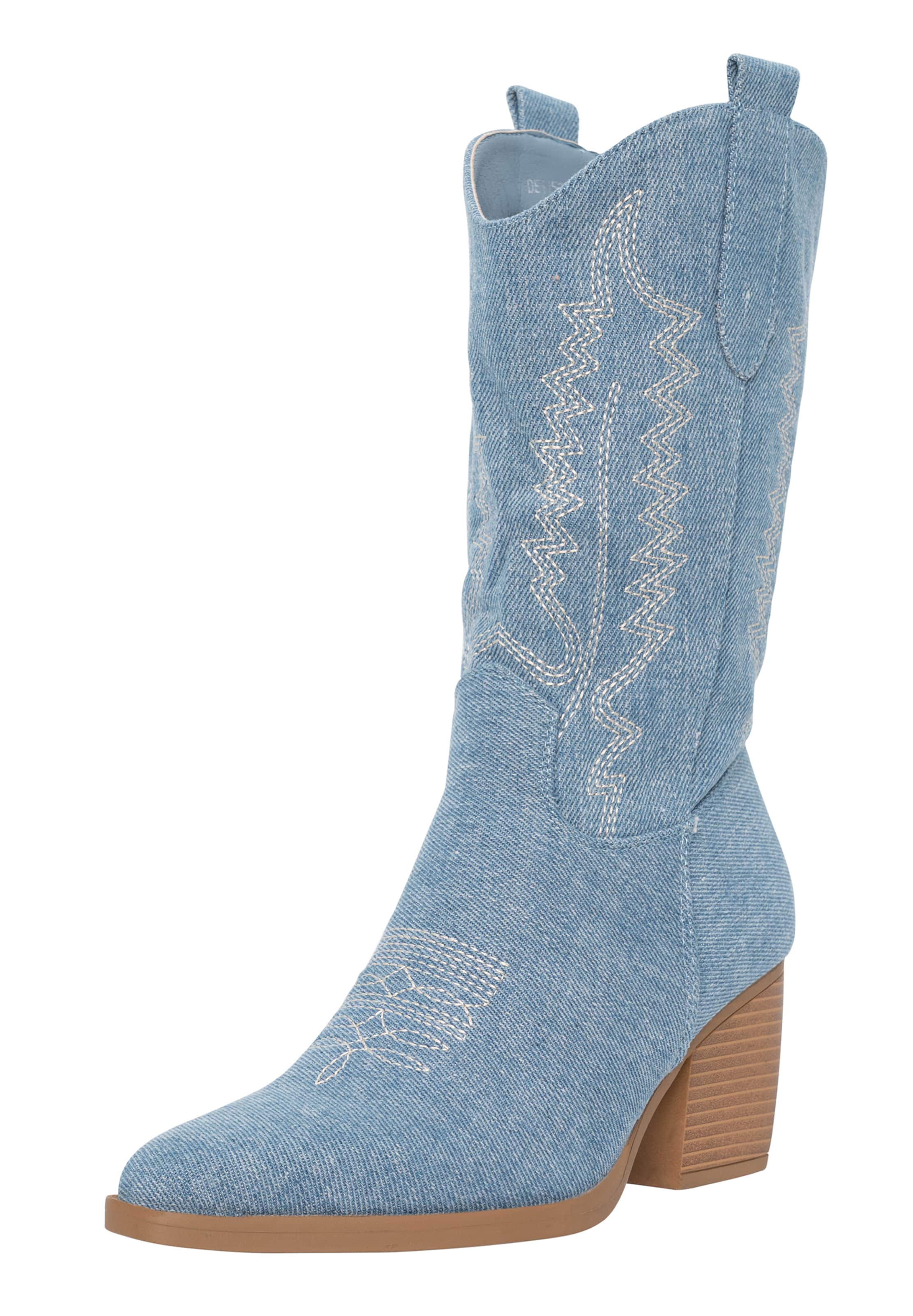 Stivale da cowboy Salinyang di colore blu denim / bianco, Visualizzazione prodotti