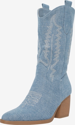 Salinyang Cowboy Boots in Blue: front