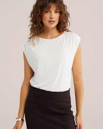 WE Fashion - Top en blanco: frente