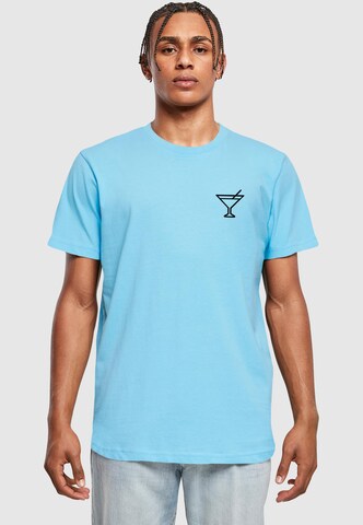 Merchcode T-Shirt 'Summer- Cocktail' in Blau: Vorderseite