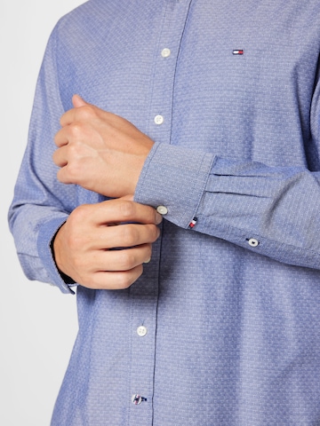 TOMMY HILFIGER Regular fit Button Up Shirt 'Dobby' in Blue