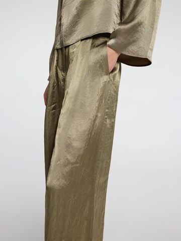 SELECTED FEMME Wide leg Bandplooibroek in Groen