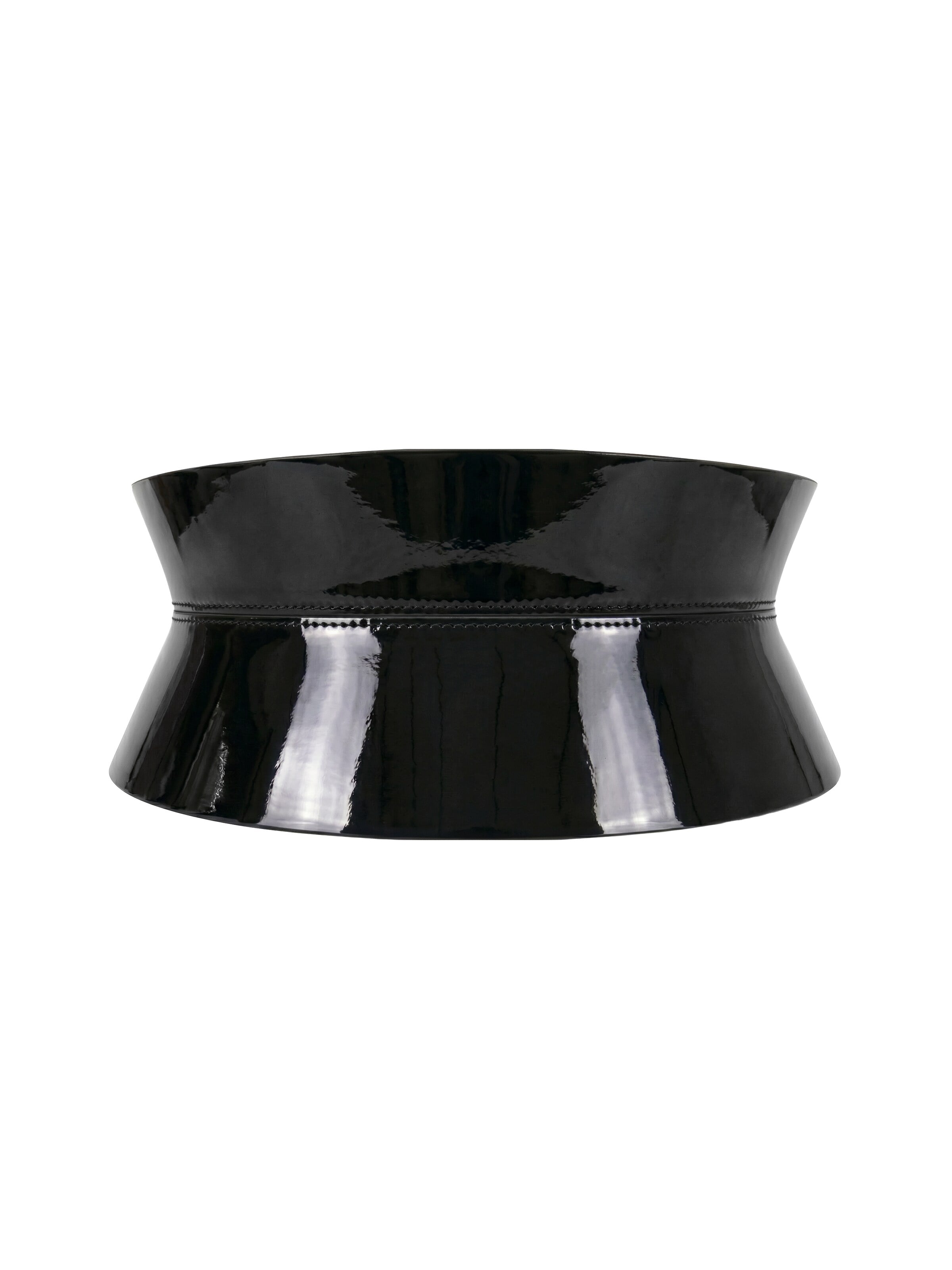 Haute Cuir Belt 'Rounded Hourglass Corset Belt' in Black: front