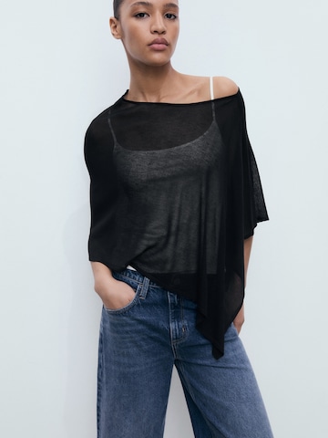 MANGO Cape 'ARGON' in Schwarz: Vorderseite