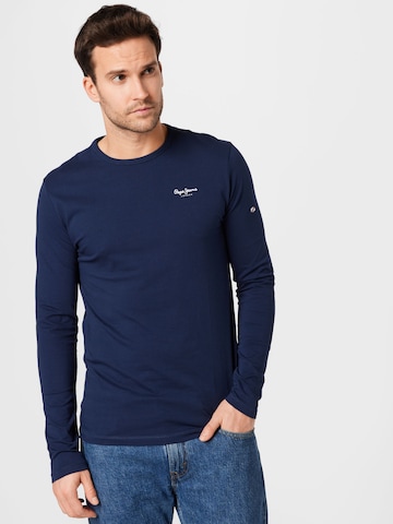 T-Shirt Pepe Jeans en bleu : devant