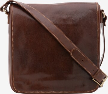 Borsa a tracolla 'Borsa a tracolla uomo vera pelle con chiusura magnetica - Made in Italy' di I Fratelli in marrone: frontale