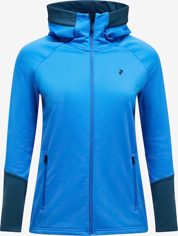 PEAK PERFORMANCE Fleecejacke W Rider Essentials Midlayer Zip Hood in Blau: Vorderseite
