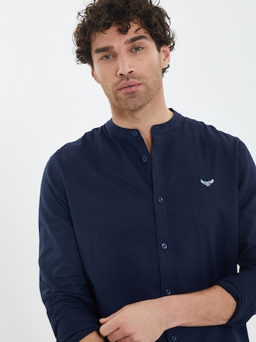 Threadbare Slim fit Overhemd 'Ushuaia' in Blauw