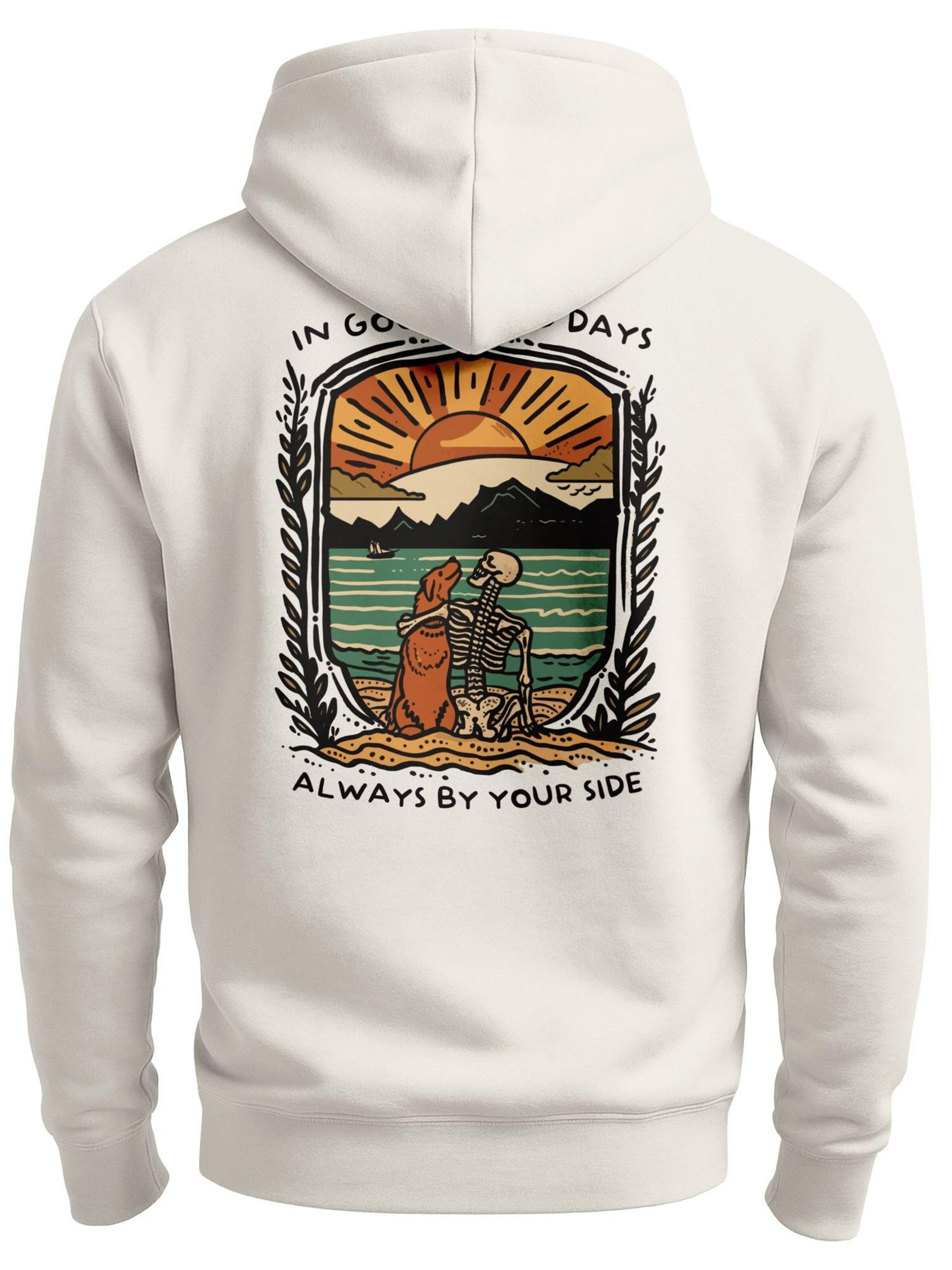 Neverless Sweatshirt 'Alway by your side' in Beige