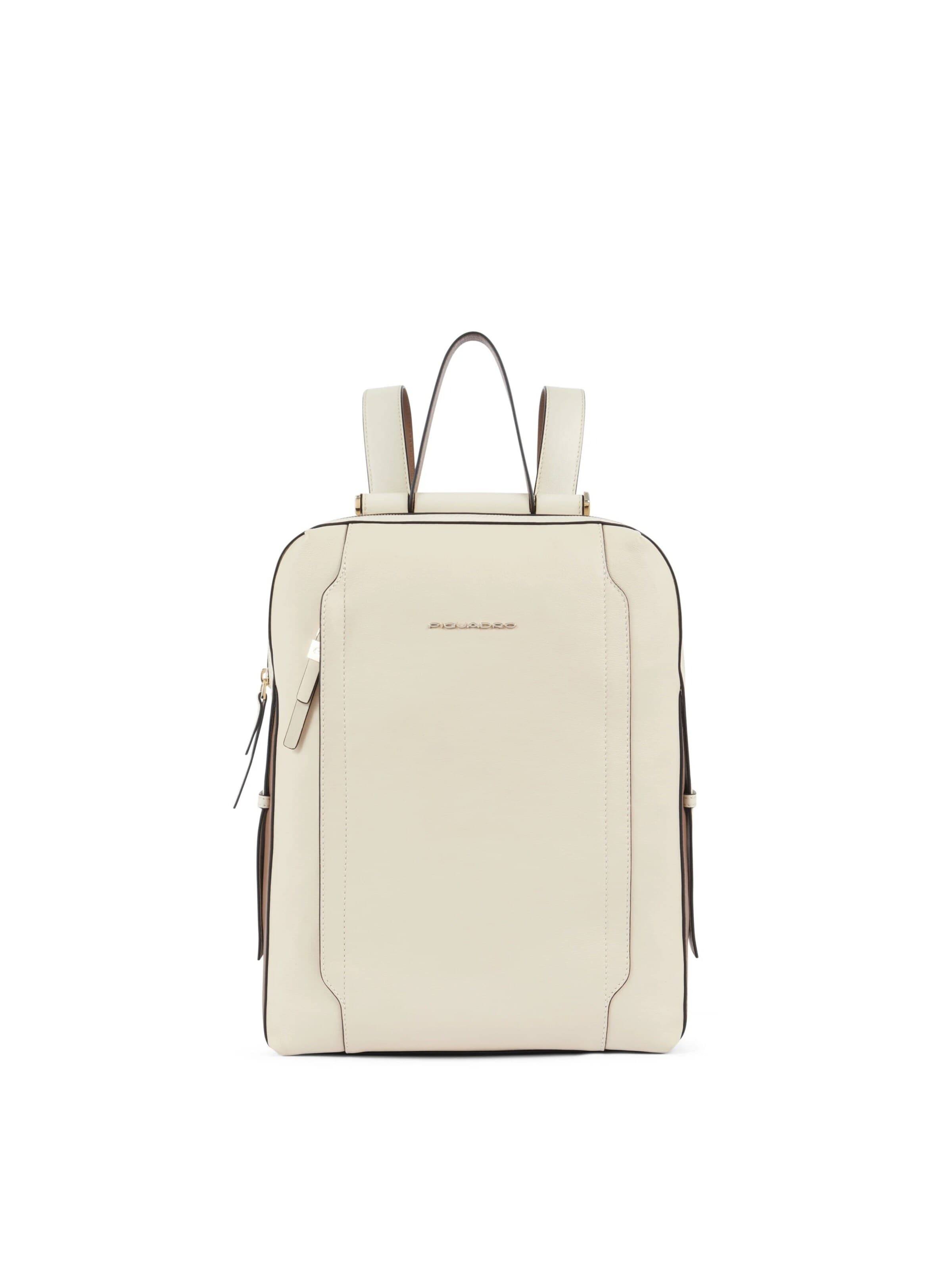 Sac à dos Piquadro en beige : devant