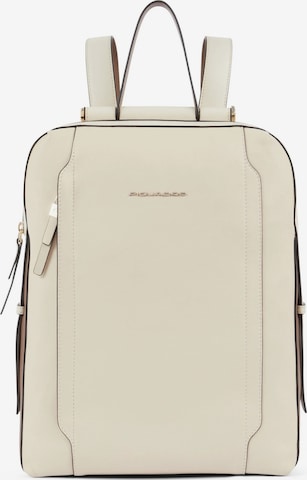 Sac à dos Piquadro en beige : devant
