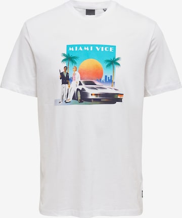 T-Shirt 'Vice' Only & Sons en blanc : devant