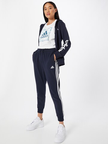 ADIDAS SPORTSWEAR - Sudadera con cremallera deportiva 'Essentials Logo ' en azul