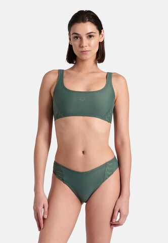 ARENA Bustier Bikini 'Team Stripe' - zöld: elől