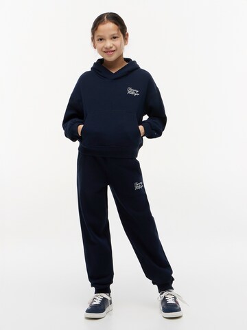 TOMMY HILFIGER Ozke Hlače | modra barva