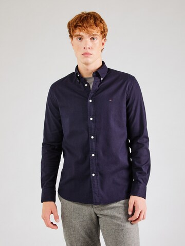 TOMMY HILFIGER Slim fit Overhemd in Zwart: voorkant