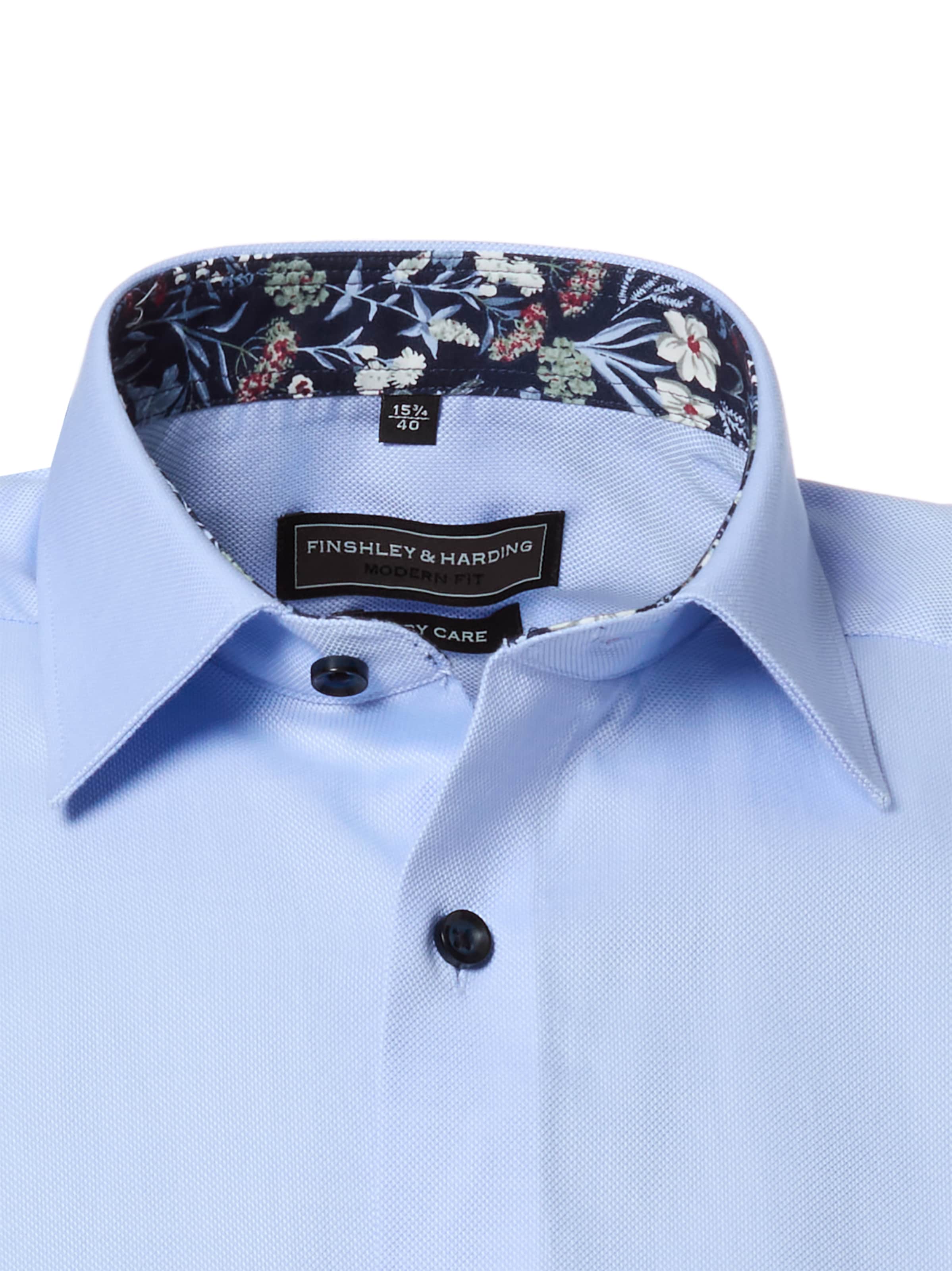 Finshley & Harding Regular Fit Businesshemd 'Easy Care' in Blau