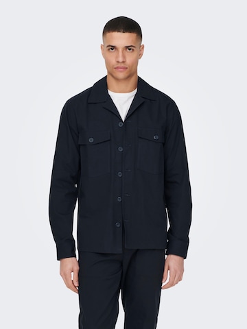 Only & Sons Regular fit Overhemd in Blauw: voorkant