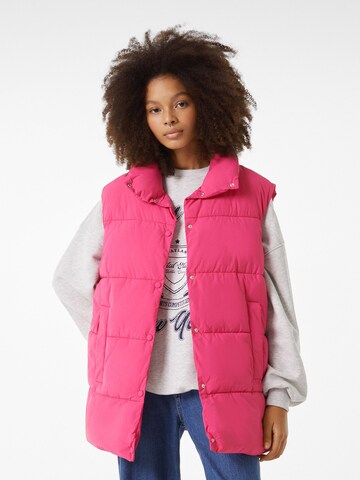 Gilet Bershka en rose : devant