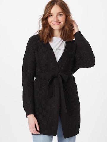 ABOUT YOU Knit cardigan 'Aleana' in Black: front