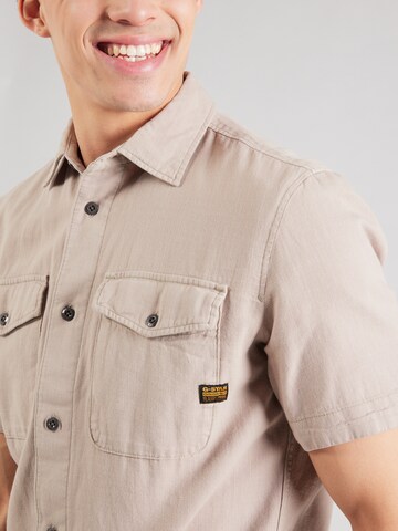 G-STAR Slim fit Button Up Shirt 'Marine' in Grey