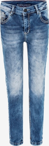 CIPO & BAXX Slimfit Jeans in Blauw: voorkant