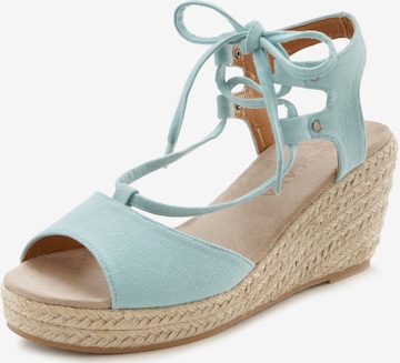 LASCANA Sandalen met riem in Blauw: voorkant