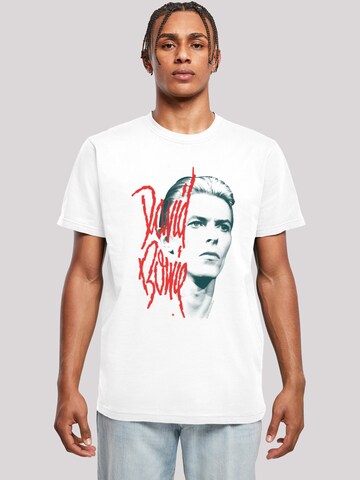 T-Shirt 'David Bowie' F4NT4STIC en blanc : devant