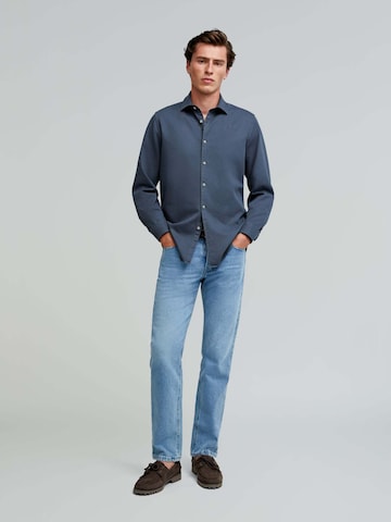 Scalpers Regular fit Button Up Shirt 'New Honeycomb' in Blue